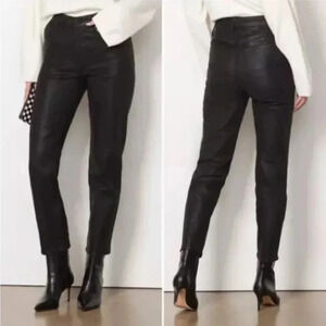 Good‎ American Good Legs Straight Jeans Black Coated Pants Size 4/27 NEW
